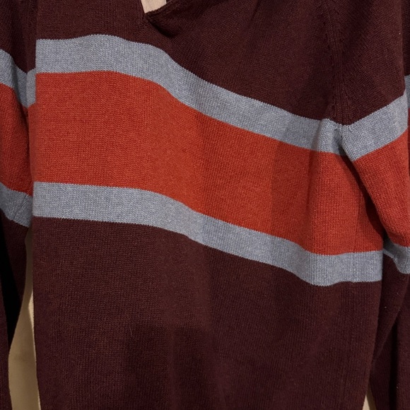 LL BEAN Men's Wicked Soft Cotton/Cashmere Sweater, Rugby Polo, Stripe - Picture 4 of 7